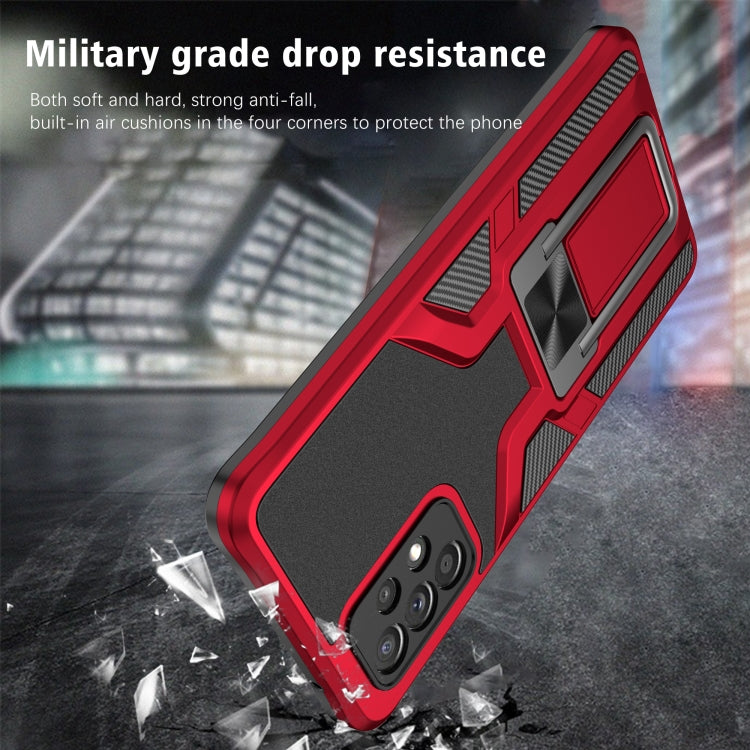 For Samsung Galaxy A72 4G / 5G Armor 2 in 1 PC + TPU Magnetic Shockproof Case with Foldable Holder