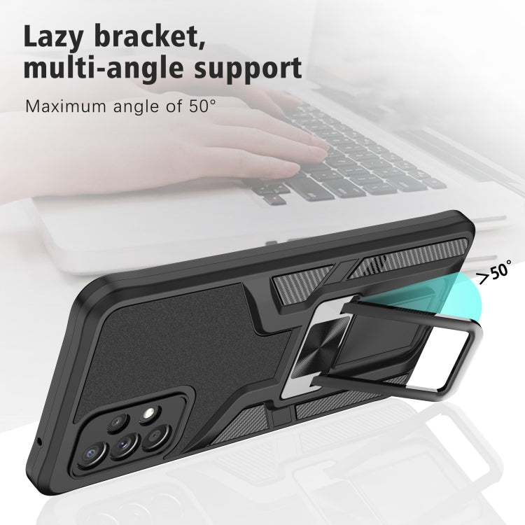 For Samsung Galaxy A72 4G / 5G Armor 2 in 1 PC + TPU Magnetic Shockproof Case with Foldable Holder