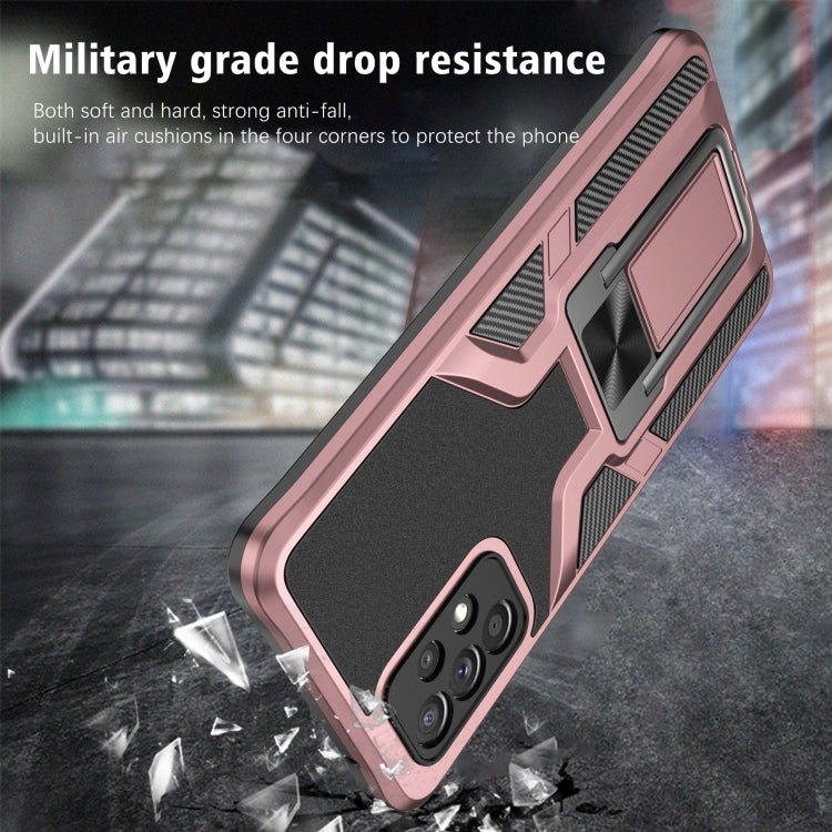 For Samsung Galaxy A72 4G / 5G Armor 2 in 1 PC + TPU Magnetic Shockproof Case with Foldable Holder