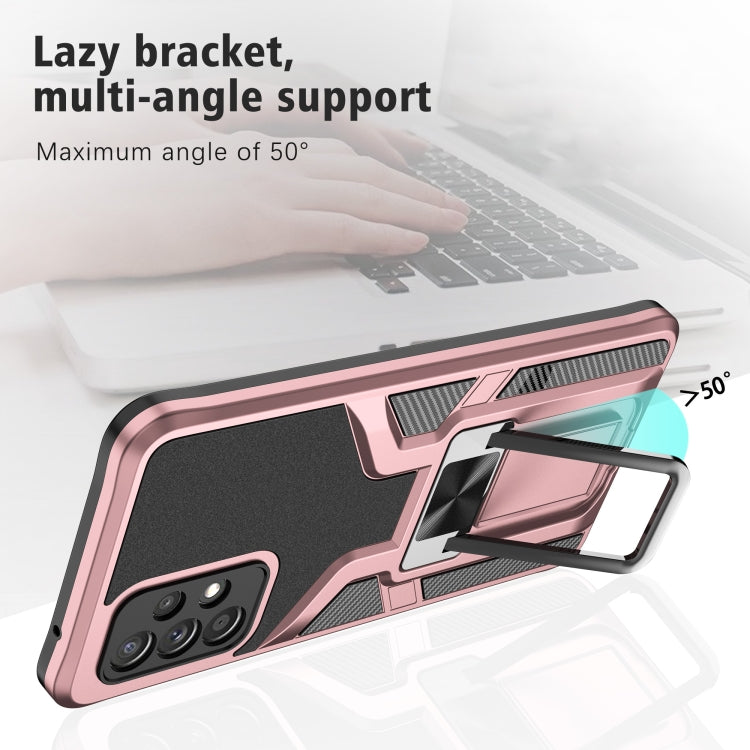 For Samsung Galaxy A72 4G / 5G Armor 2 in 1 PC + TPU Magnetic Shockproof Case with Foldable Holder