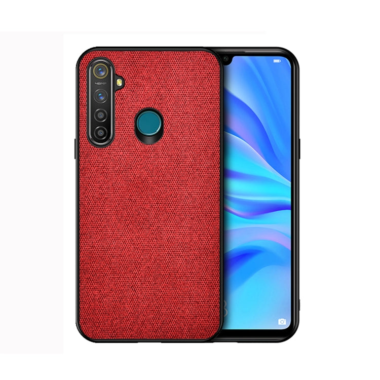 For OPPO Realme 5 Pro Shockproof Cloth Texture PC+ TPU Protective Case