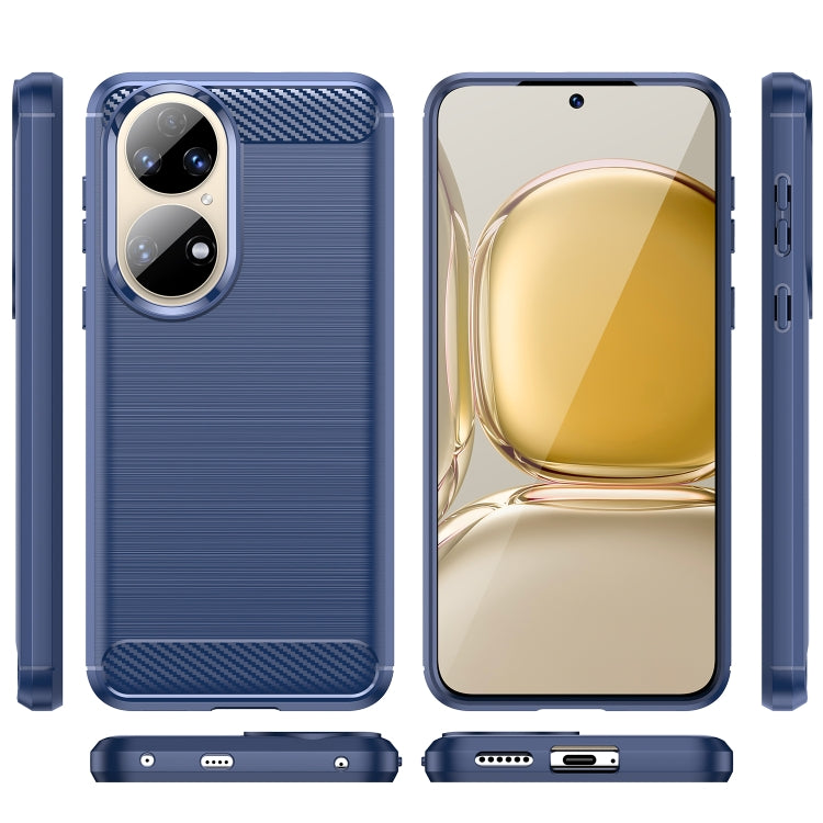 For Huawei P50 Pro Brushed Texture Carbon Fiber TPU Case