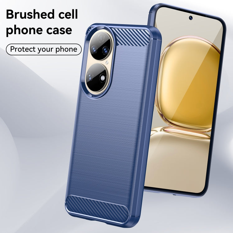 For Huawei P50 Pro Brushed Texture Carbon Fiber TPU Case