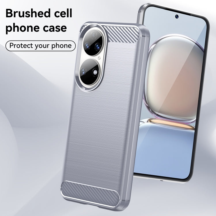 For Huawei P50 Pro Brushed Texture Carbon Fiber TPU Case