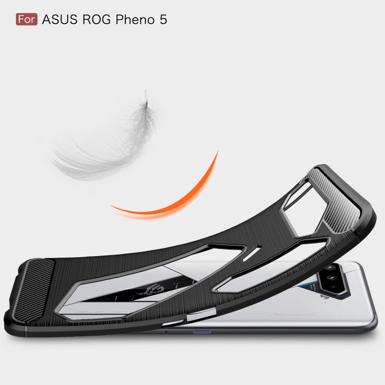 For Asus ROG Phone 5 Brushed Texture Carbon Fiber TPU Case