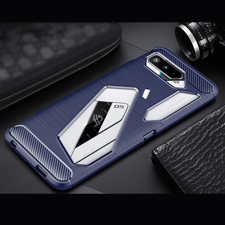For Asus ROG Phone 5 Brushed Texture Carbon Fiber TPU Case