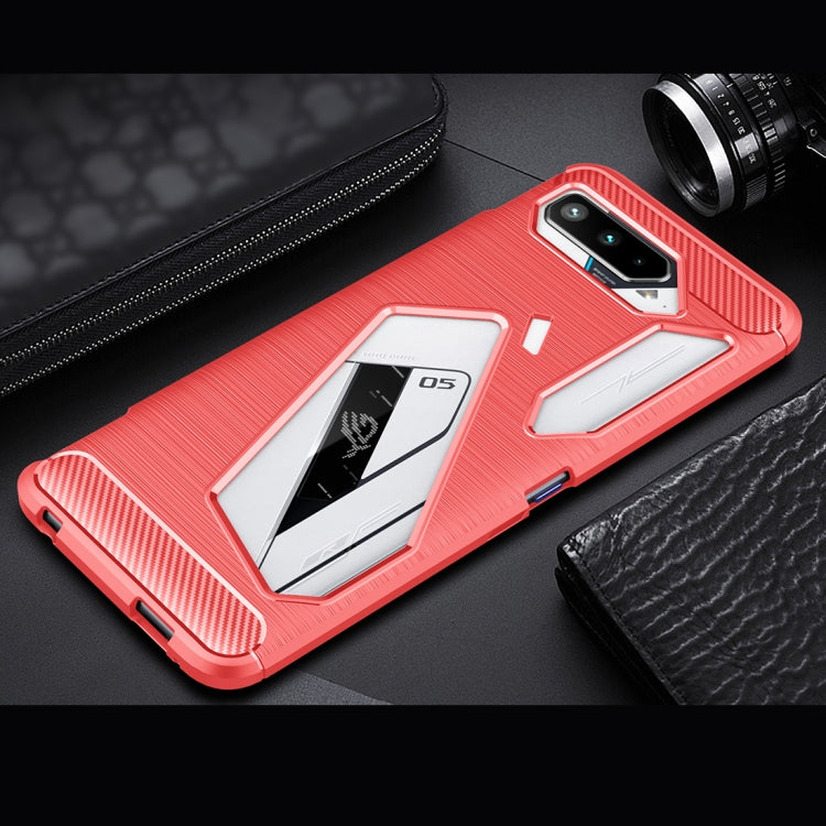 For Asus ROG Phone 5 Brushed Texture Carbon Fiber TPU Case