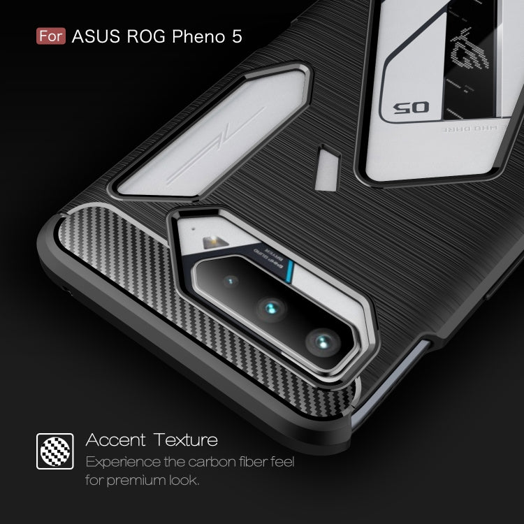 For Asus ROG Phone 5 Brushed Texture Carbon Fiber TPU Case