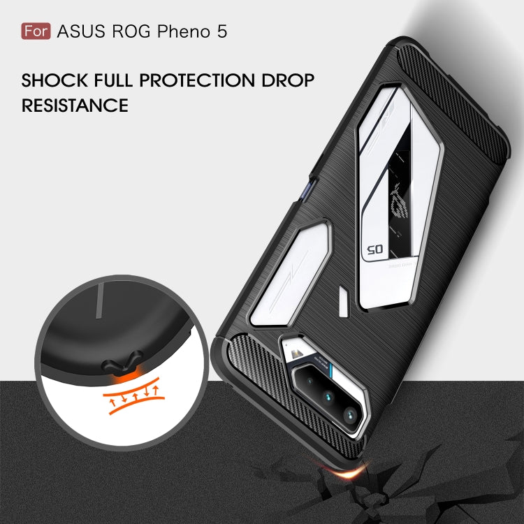 For Asus ROG Phone 5 Brushed Texture Carbon Fiber TPU Case