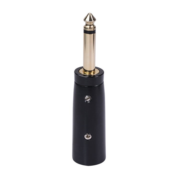 2 PCS LZ1168G Gilded 6.35mm Mono Male to XRL Male Audio Adapter Microphone Stereo Speaker Connector