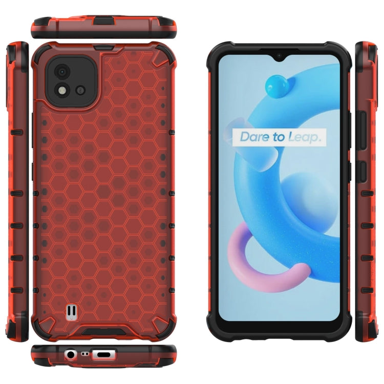 For OPPO Realme C20 Shockproof Honeycomb PC + TPU Case