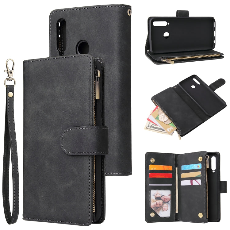 For Huawei P20 lite (2019) Multifunctional Retro Frosted Horizontal Flip Leather Case with Card Slot & Holder & Zipper Wallet & Photo Frame & Lanyard