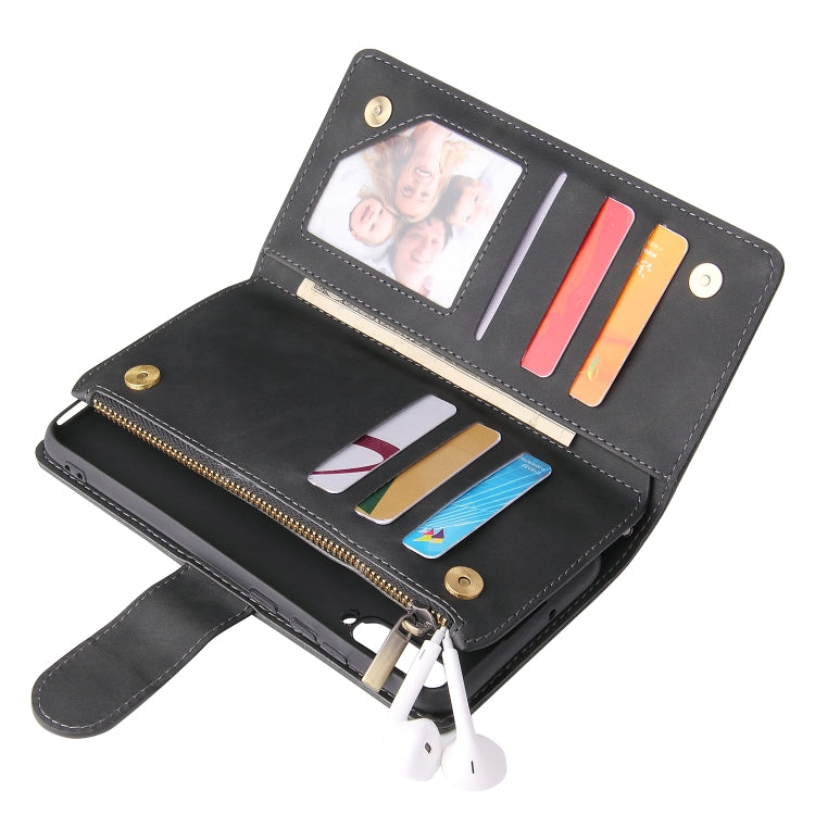 For Huawei P20 lite (2019) Multifunctional Retro Frosted Horizontal Flip Leather Case with Card Slot & Holder & Zipper Wallet & Photo Frame & Lanyard