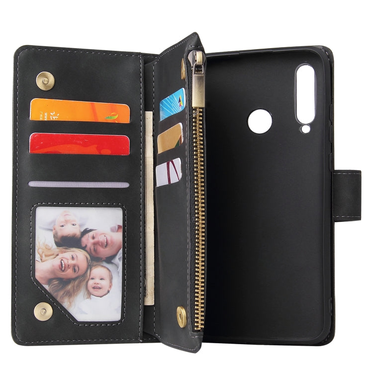 For Huawei P20 lite (2019) Multifunctional Retro Frosted Horizontal Flip Leather Case with Card Slot & Holder & Zipper Wallet & Photo Frame & Lanyard