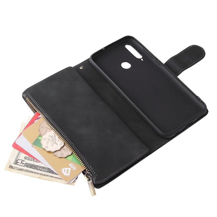 For Huawei P20 lite (2019) Multifunctional Retro Frosted Horizontal Flip Leather Case with Card Slot & Holder & Zipper Wallet & Photo Frame & Lanyard