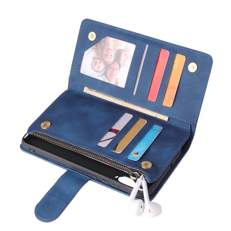 For Huawei P20 lite (2019) Multifunctional Retro Frosted Horizontal Flip Leather Case with Card Slot & Holder & Zipper Wallet & Photo Frame & Lanyard
