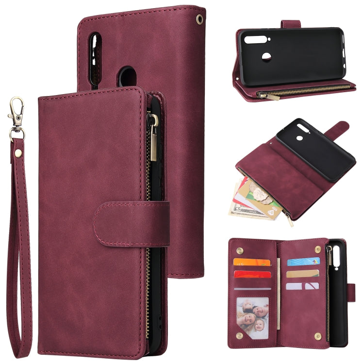 For Huawei P20 lite (2019) Multifunctional Retro Frosted Horizontal Flip Leather Case with Card Slot & Holder & Zipper Wallet & Photo Frame & Lanyard