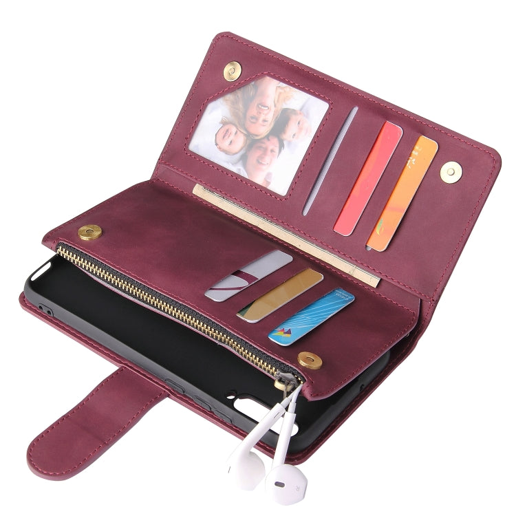 For Huawei P20 lite (2019) Multifunctional Retro Frosted Horizontal Flip Leather Case with Card Slot & Holder & Zipper Wallet & Photo Frame & Lanyard