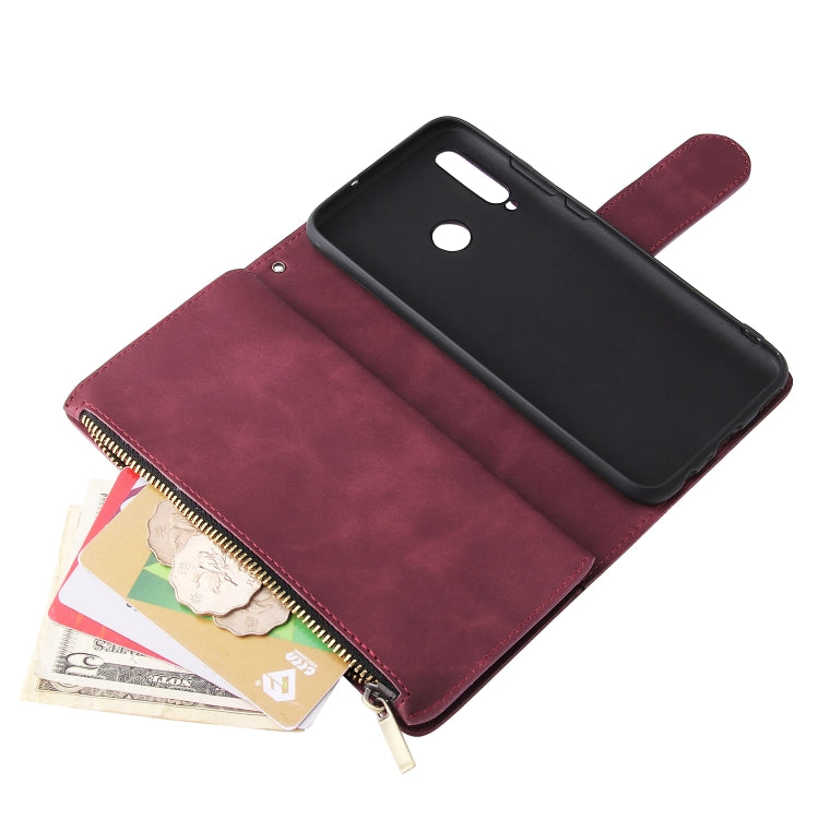 For Huawei P20 lite (2019) Multifunctional Retro Frosted Horizontal Flip Leather Case with Card Slot & Holder & Zipper Wallet & Photo Frame & Lanyard