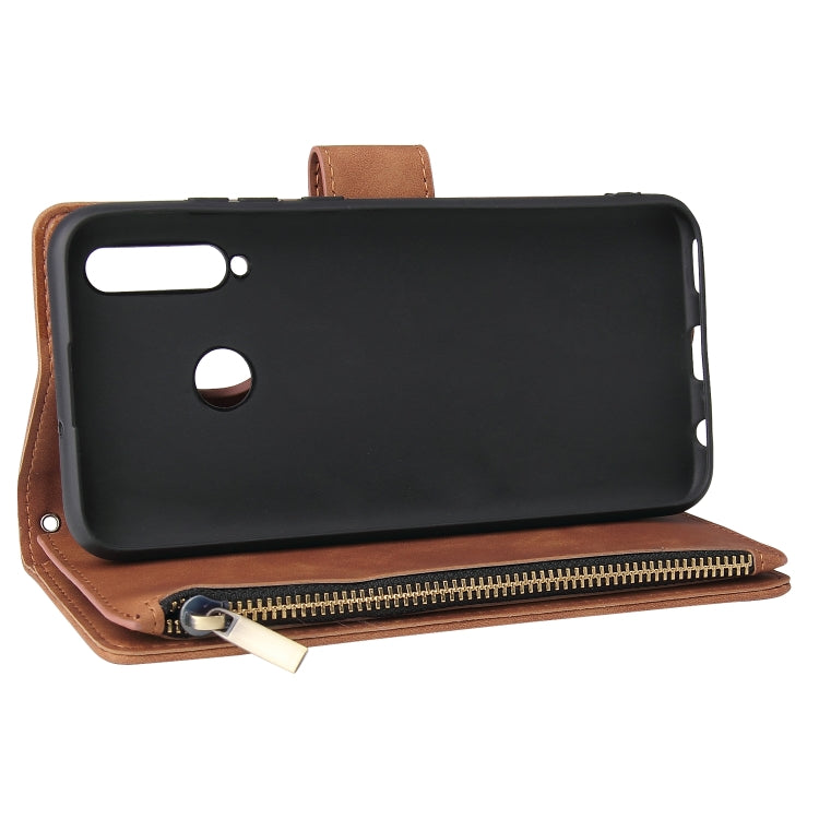 For Huawei P20 lite (2019) Multifunctional Retro Frosted Horizontal Flip Leather Case with Card Slot & Holder & Zipper Wallet & Photo Frame & Lanyard