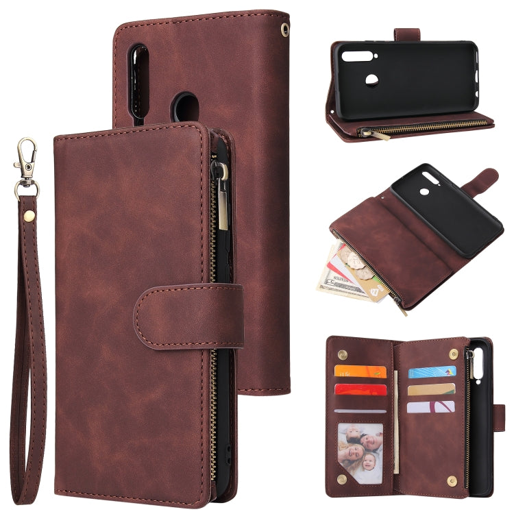 For Huawei P20 lite (2019) Multifunctional Retro Frosted Horizontal Flip Leather Case with Card Slot & Holder & Zipper Wallet & Photo Frame & Lanyard