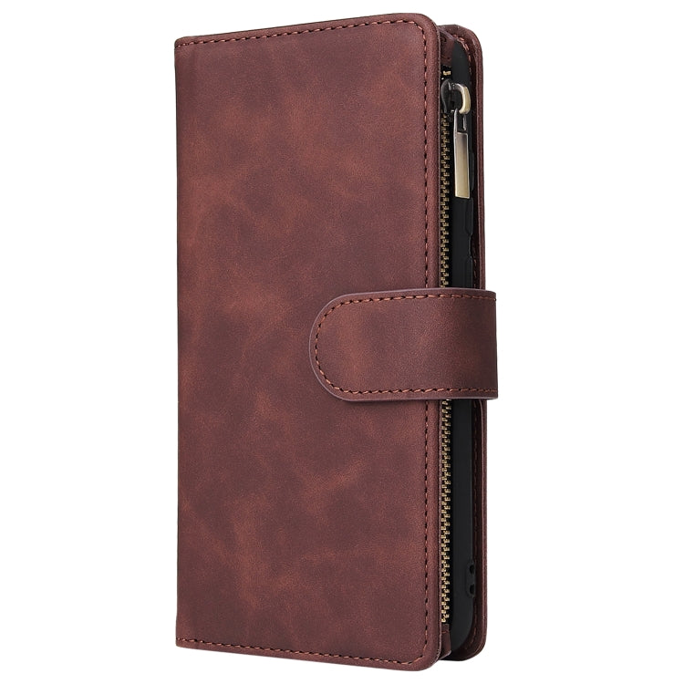 For Huawei P20 lite (2019) Multifunctional Retro Frosted Horizontal Flip Leather Case with Card Slot & Holder & Zipper Wallet & Photo Frame & Lanyard