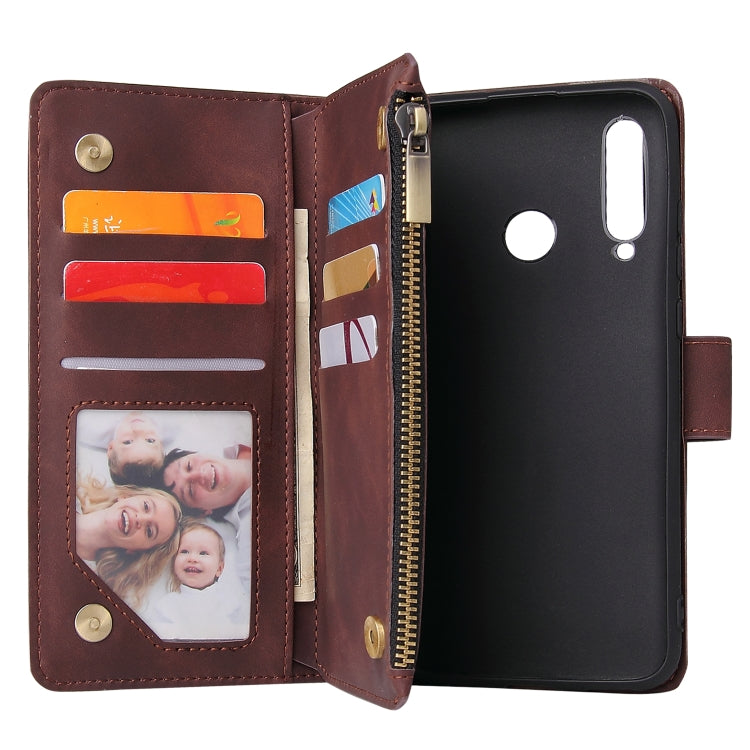 For Huawei P20 lite (2019) Multifunctional Retro Frosted Horizontal Flip Leather Case with Card Slot & Holder & Zipper Wallet & Photo Frame & Lanyard