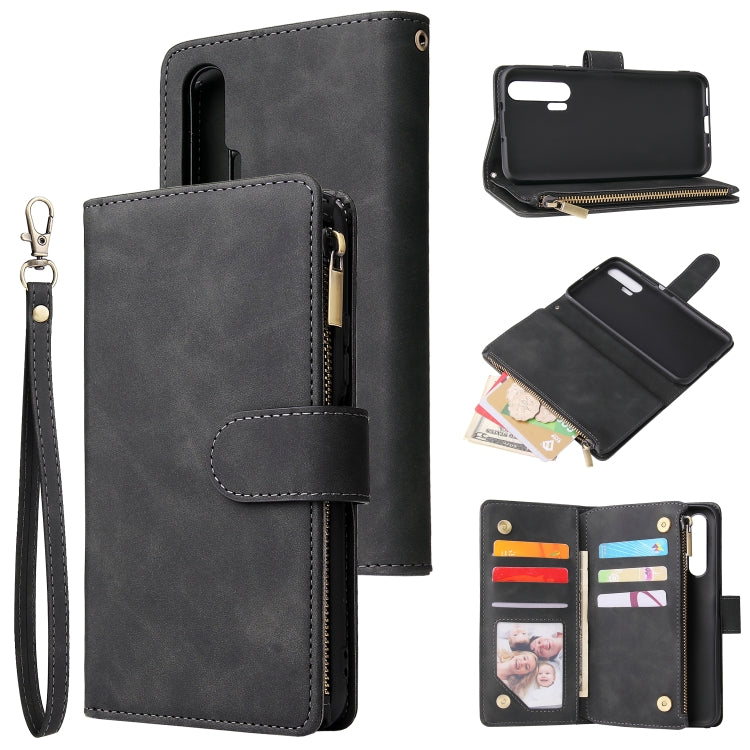 For Huawei P20 Pro Multifunctional Retro Frosted Horizontal Flip Leather Case with Card Slot & Holder & Zipper Wallet & Photo Frame & Lanyard