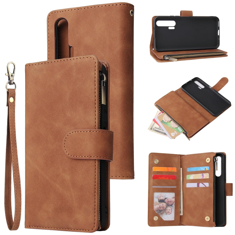 For Huawei P20 Pro Multifunctional Retro Frosted Horizontal Flip Leather Case with Card Slot & Holder & Zipper Wallet & Photo Frame & Lanyard