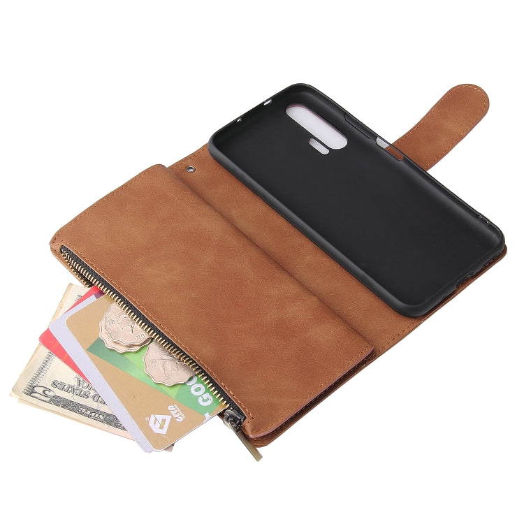 For Huawei P20 Pro Multifunctional Retro Frosted Horizontal Flip Leather Case with Card Slot & Holder & Zipper Wallet & Photo Frame & Lanyard