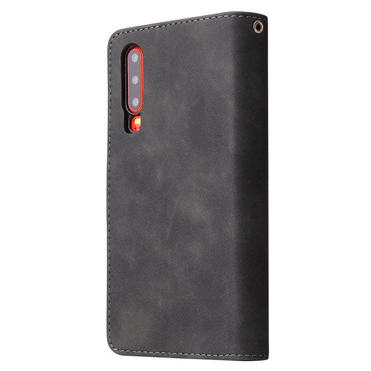 For Huawei P30 Multifunctional Retro Frosted Horizontal Flip Leather Case with Card Slot & Holder & Zipper Wallet & Photo Frame & Lanyard