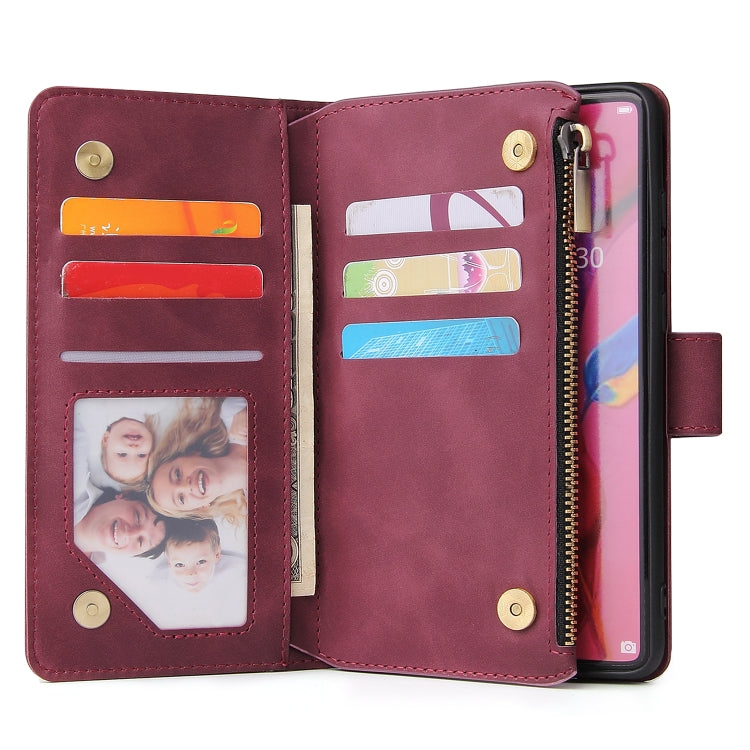For Huawei P30 Multifunctional Retro Frosted Horizontal Flip Leather Case with Card Slot & Holder & Zipper Wallet & Photo Frame & Lanyard