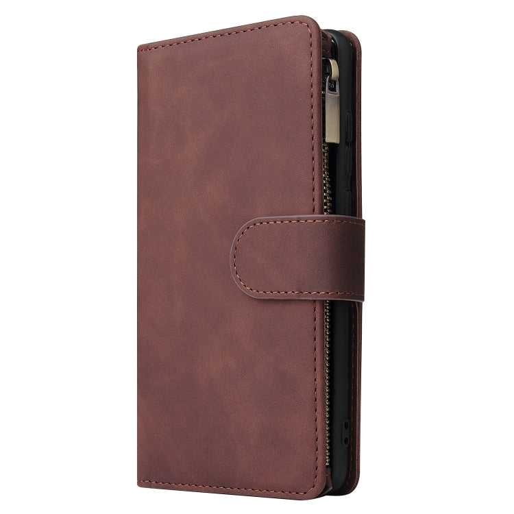 For Huawei P30 Multifunctional Retro Frosted Horizontal Flip Leather Case with Card Slot & Holder & Zipper Wallet & Photo Frame & Lanyard