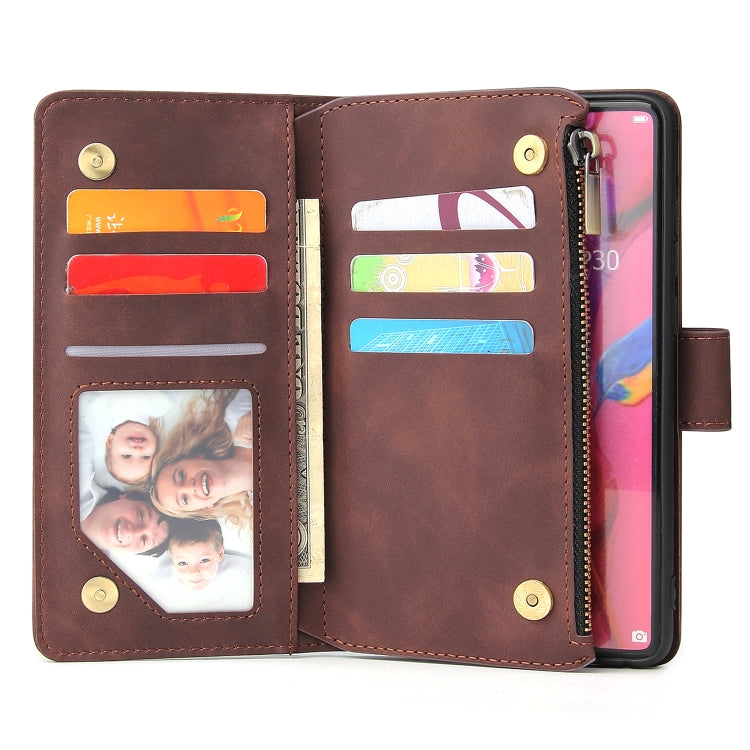 For Huawei P30 Multifunctional Retro Frosted Horizontal Flip Leather Case with Card Slot & Holder & Zipper Wallet & Photo Frame & Lanyard