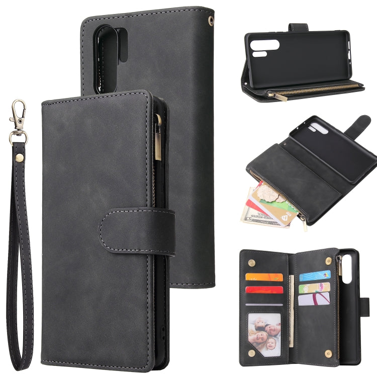 For Huawei P30 Pro Multifunctional Retro Frosted Horizontal Flip Leather Case with Card Slot & Holder & Zipper Wallet & Photo Frame & Lanyard