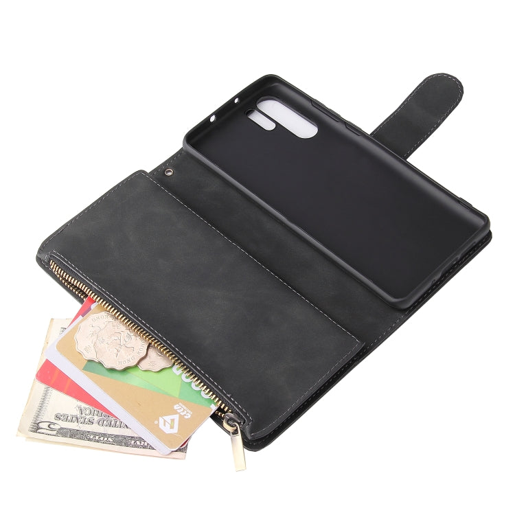 For Huawei P30 Pro Multifunctional Retro Frosted Horizontal Flip Leather Case with Card Slot & Holder & Zipper Wallet & Photo Frame & Lanyard