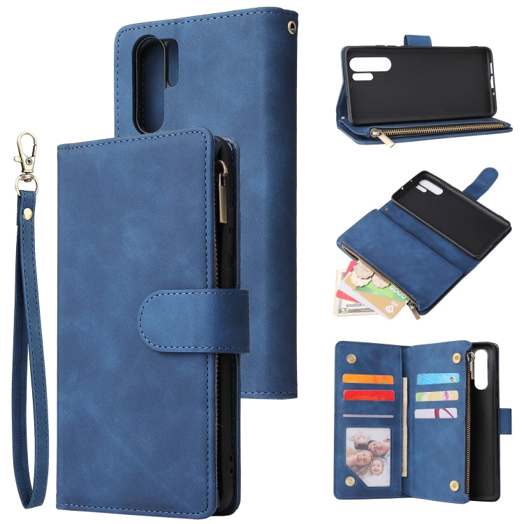 For Huawei P30 Pro Multifunctional Retro Frosted Horizontal Flip Leather Case with Card Slot & Holder & Zipper Wallet & Photo Frame & Lanyard