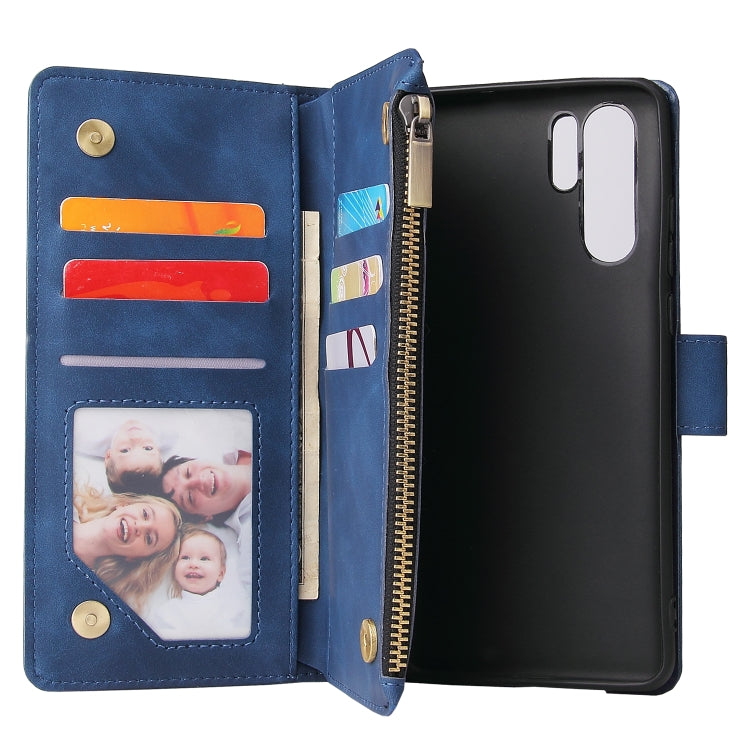 For Huawei P30 Pro Multifunctional Retro Frosted Horizontal Flip Leather Case with Card Slot & Holder & Zipper Wallet & Photo Frame & Lanyard