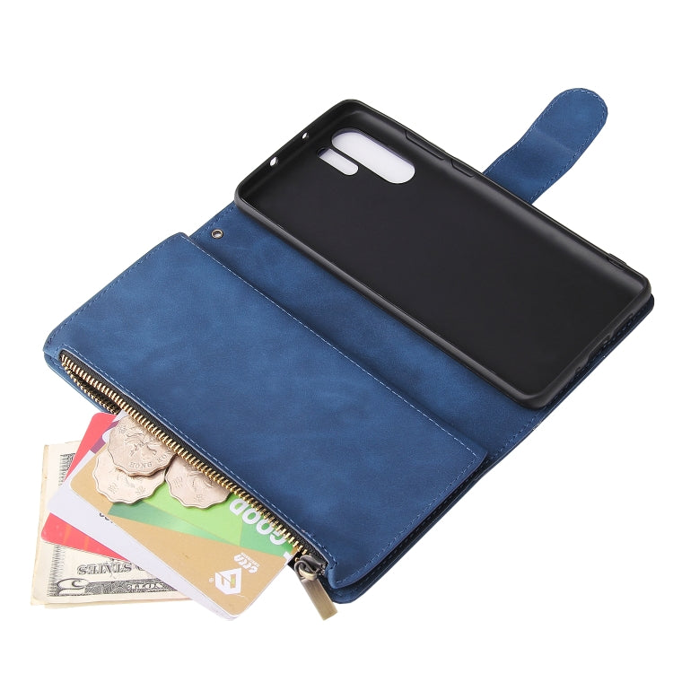 For Huawei P30 Pro Multifunctional Retro Frosted Horizontal Flip Leather Case with Card Slot & Holder & Zipper Wallet & Photo Frame & Lanyard