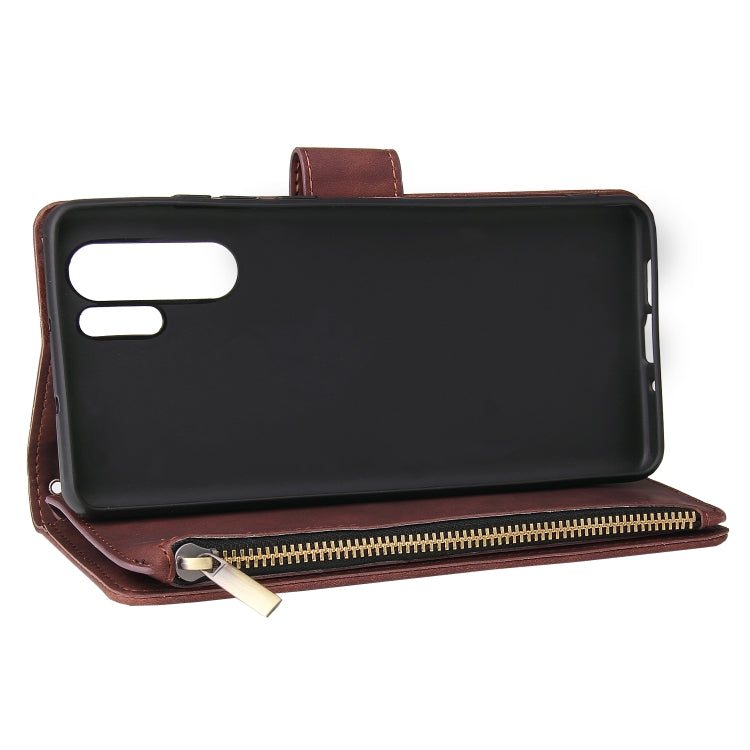 For Huawei P30 Pro Multifunctional Retro Frosted Horizontal Flip Leather Case with Card Slot & Holder & Zipper Wallet & Photo Frame & Lanyard
