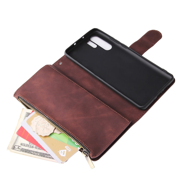 For Huawei P30 Pro Multifunctional Retro Frosted Horizontal Flip Leather Case with Card Slot & Holder & Zipper Wallet & Photo Frame & Lanyard