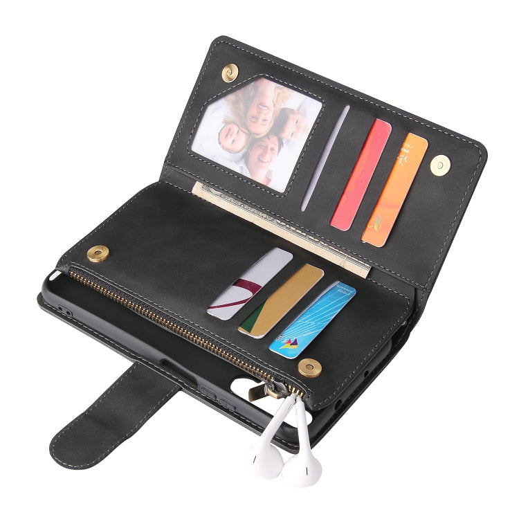 For Huawei Honor 20 Multifunctional Retro Frosted Horizontal Flip Leather Case with Card Slot & Holder & Zipper Wallet & Photo Frame & Lanyard