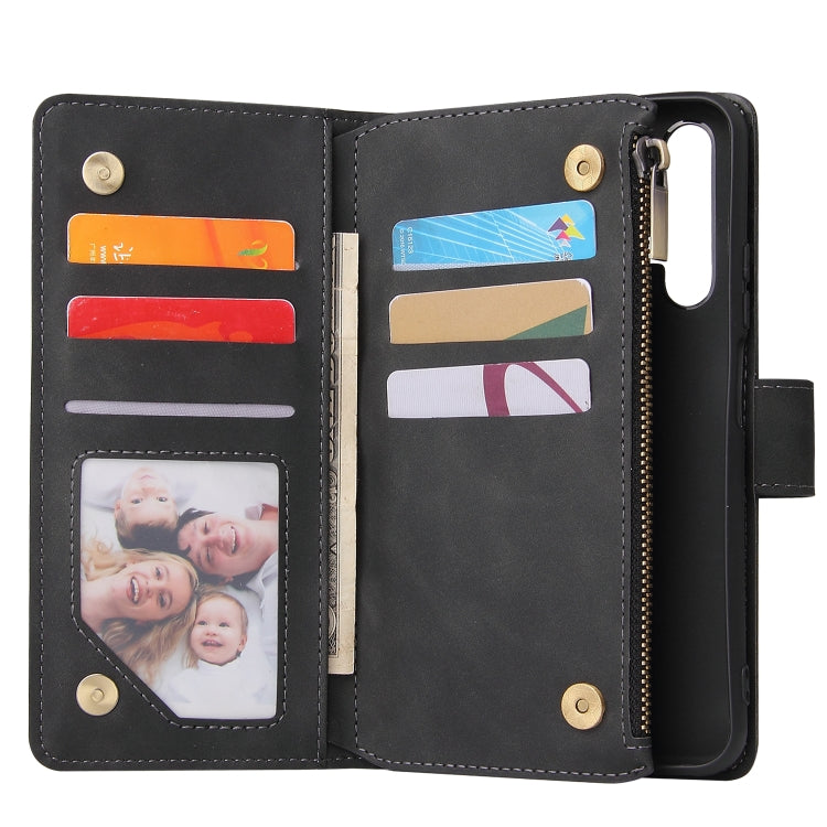 For Huawei Honor 20 Multifunctional Retro Frosted Horizontal Flip Leather Case with Card Slot & Holder & Zipper Wallet & Photo Frame & Lanyard
