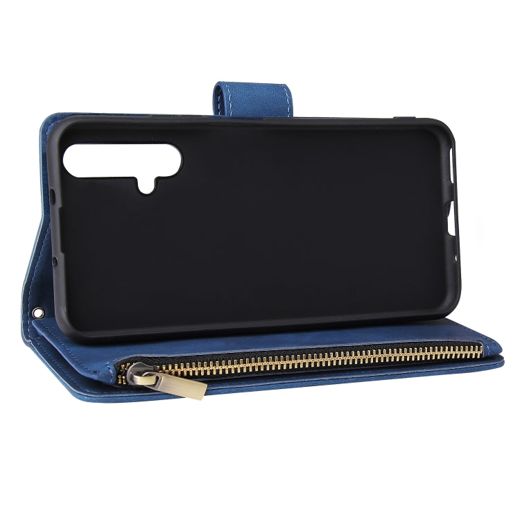 For Huawei Honor 20 Multifunctional Retro Frosted Horizontal Flip Leather Case with Card Slot & Holder & Zipper Wallet & Photo Frame & Lanyard