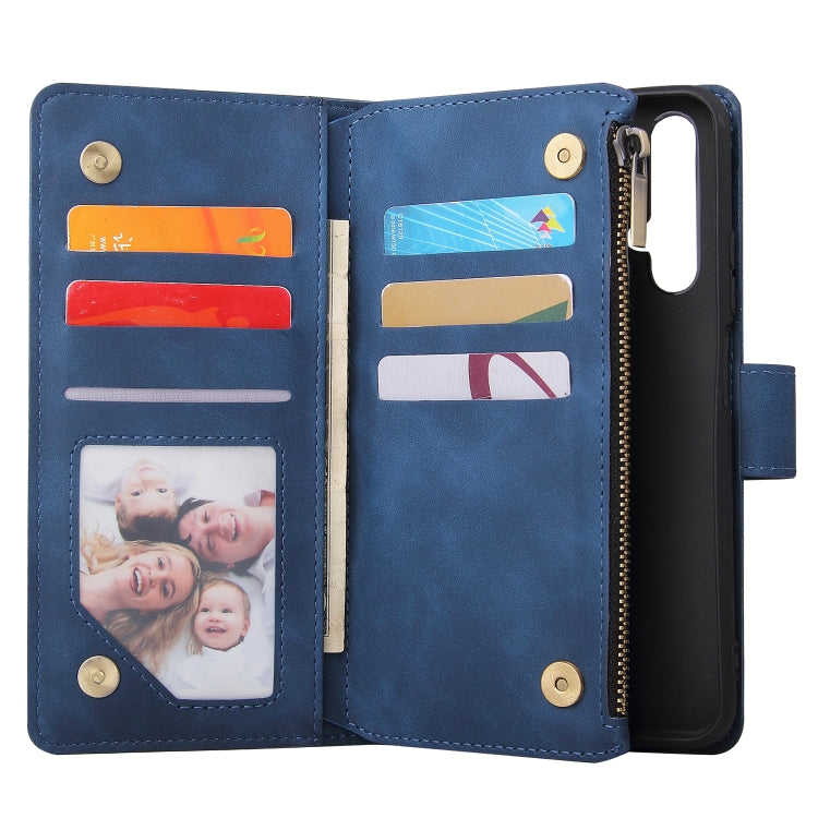 For Huawei Honor 20 Multifunctional Retro Frosted Horizontal Flip Leather Case with Card Slot & Holder & Zipper Wallet & Photo Frame & Lanyard