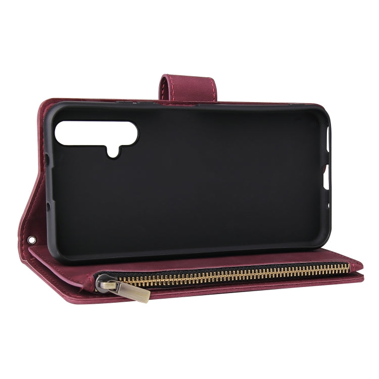 For Huawei Honor 20 Multifunctional Retro Frosted Horizontal Flip Leather Case with Card Slot & Holder & Zipper Wallet & Photo Frame & Lanyard