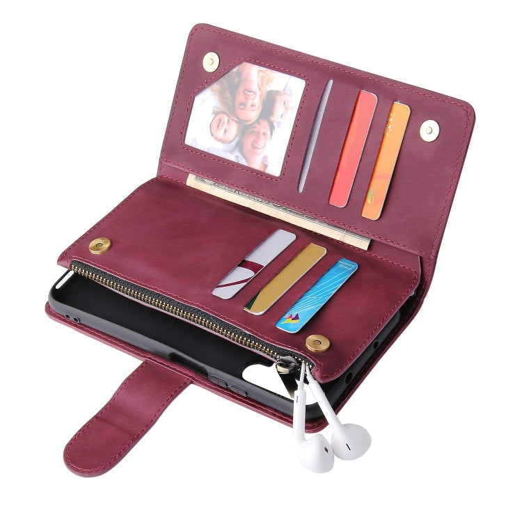 For Huawei Honor 20 Multifunctional Retro Frosted Horizontal Flip Leather Case with Card Slot & Holder & Zipper Wallet & Photo Frame & Lanyard