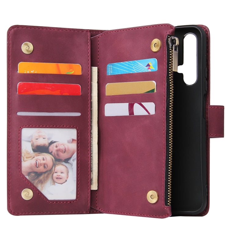For Huawei Honor 20 Multifunctional Retro Frosted Horizontal Flip Leather Case with Card Slot & Holder & Zipper Wallet & Photo Frame & Lanyard