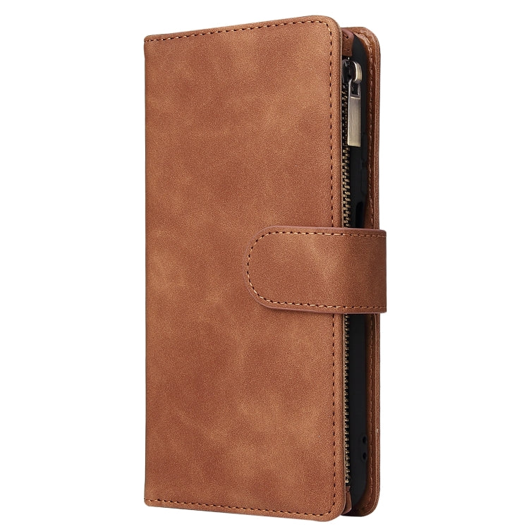 For Huawei Honor 20 Multifunctional Retro Frosted Horizontal Flip Leather Case with Card Slot & Holder & Zipper Wallet & Photo Frame & Lanyard