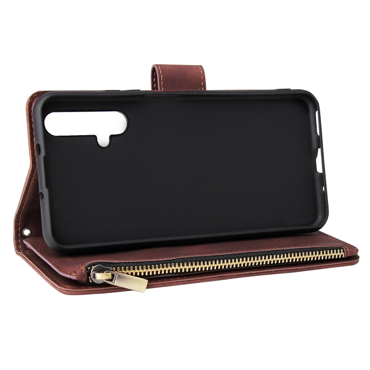 For Huawei Honor 20 Multifunctional Retro Frosted Horizontal Flip Leather Case with Card Slot & Holder & Zipper Wallet & Photo Frame & Lanyard